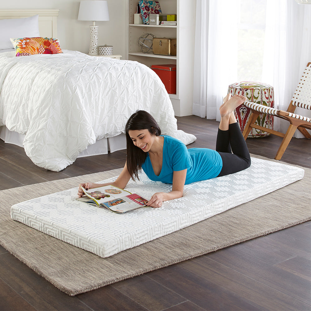 Thomasville Roll and Store Memory Foam Mattress Roll-Up Guest Bed/Floor Mat, 3" Twin