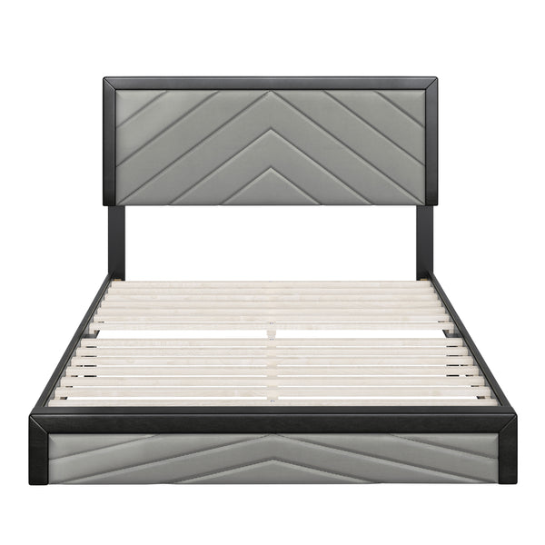 Barcelona Linen / Arden Faux Leather - Upholstered Platform Bed