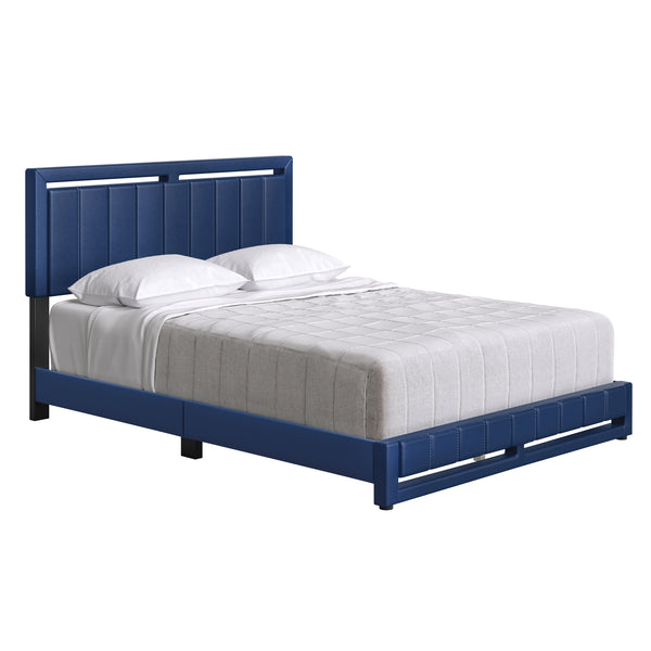 Beaumont Faux Leather / Senata Linen - Upholstered Platform Bed