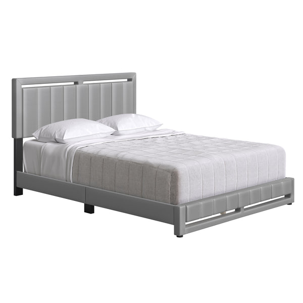 Beaumont Faux Leather / Senata Linen - Upholstered Platform Bed