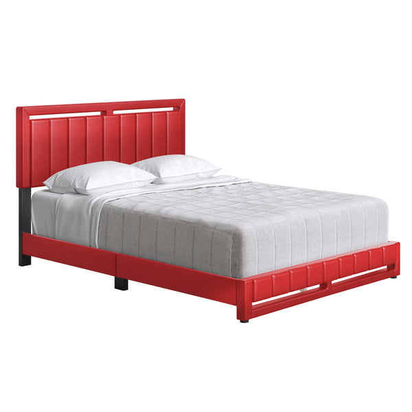 Beaumont Faux Leather / Senata Linen - Upholstered Platform Bed