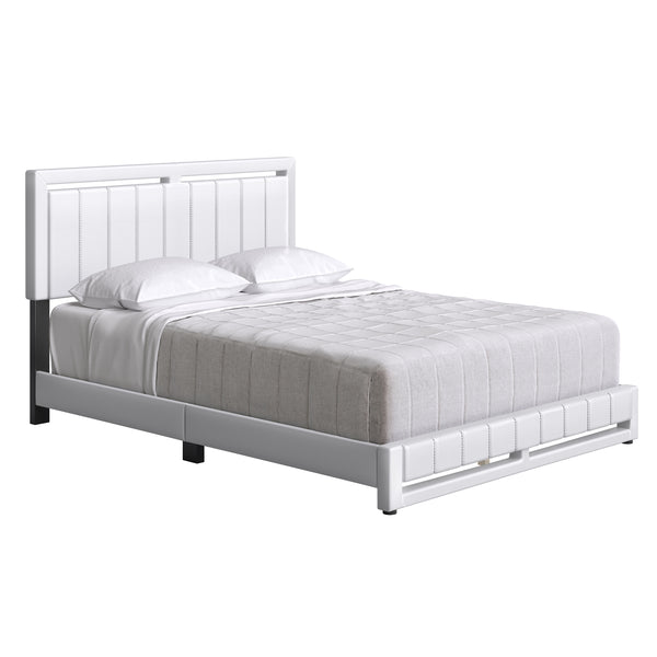 Beaumont Faux Leather / Senata Linen - Upholstered Platform Bed
