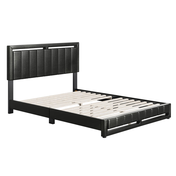 Beaumont Faux Leather / Senata Linen - Upholstered Platform Bed