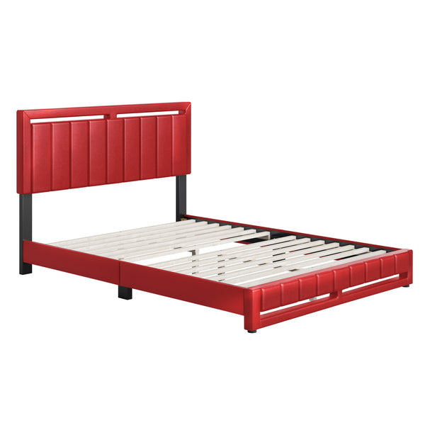 Beaumont Faux Leather / Senata Linen - Upholstered Platform Bed