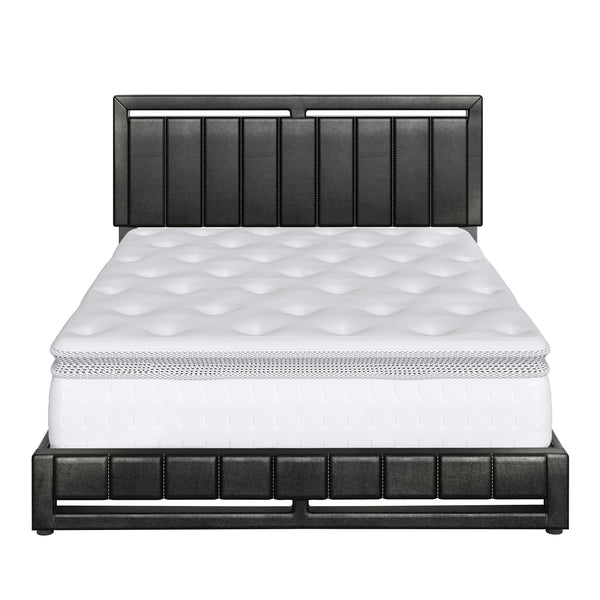 Beaumont Faux Leather / Senata Linen - Upholstered Platform Bed