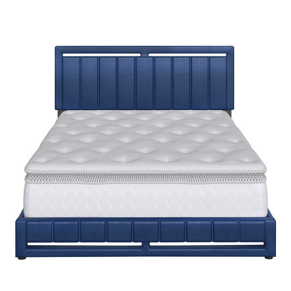 Beaumont Faux Leather / Senata Linen - Upholstered Platform Bed