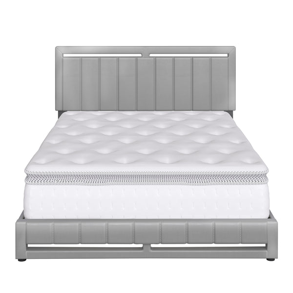 Beaumont Faux Leather / Senata Linen - Upholstered Platform Bed