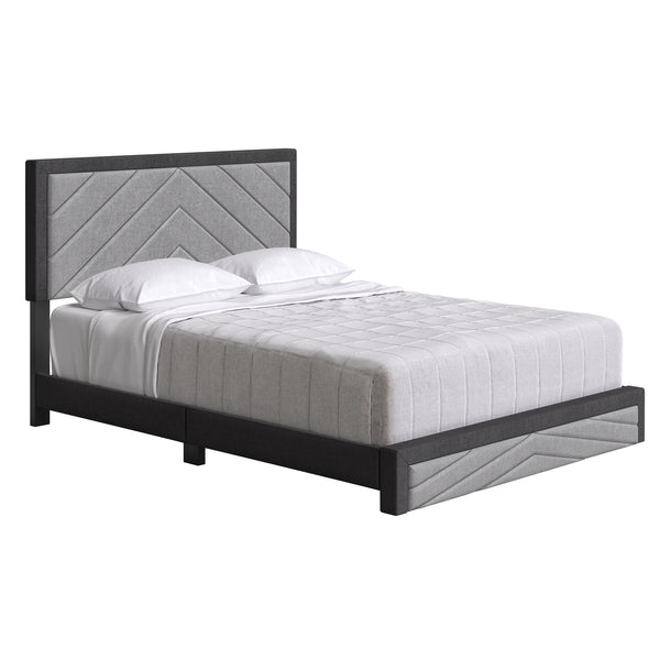 Barcelona Linen / Arden Faux Leather - Upholstered Platform Bed