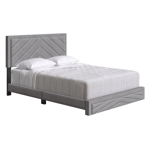 Barcelona Linen / Arden Faux Leather - Upholstered Platform Bed