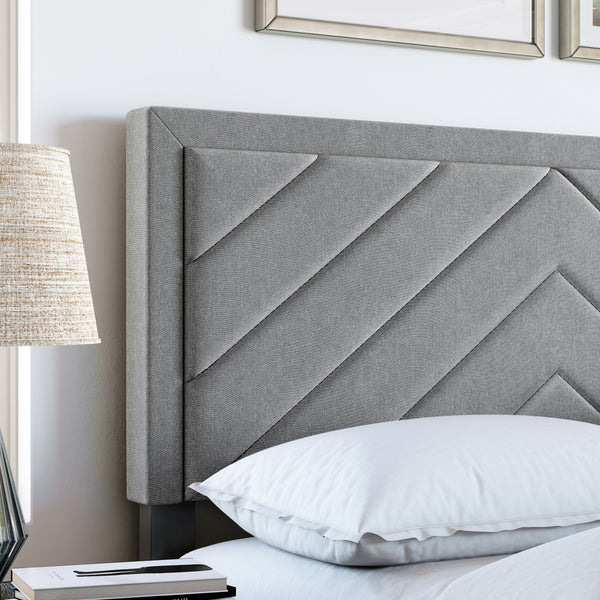 Barcelona Linen / Arden Faux Leather - Upholstered Platform Bed
