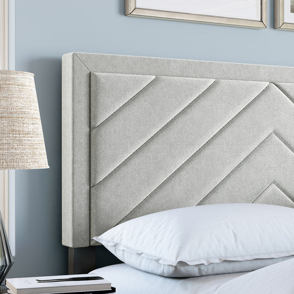 Barcelona Linen / Arden Faux Leather - Upholstered Platform Bed
