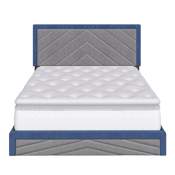 Barcelona Linen / Arden Faux Leather - Upholstered Platform Bed