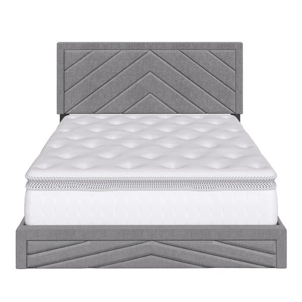 Barcelona Linen / Arden Faux Leather - Upholstered Platform Bed