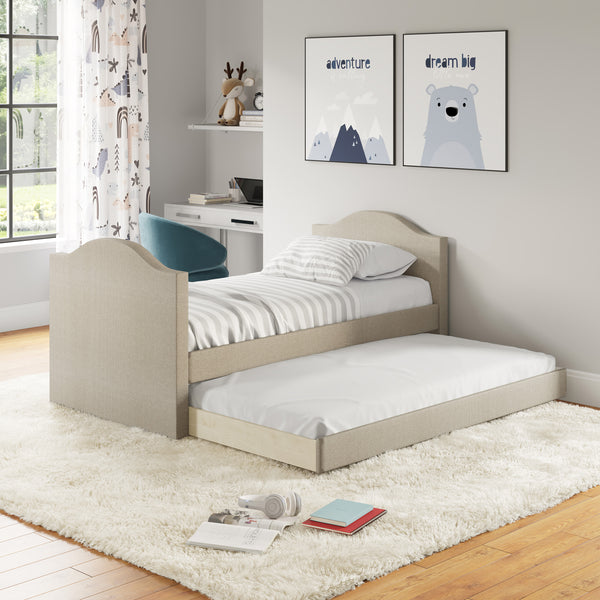 Messina Faux Leather / Birmingham Linen - Trundle Bed