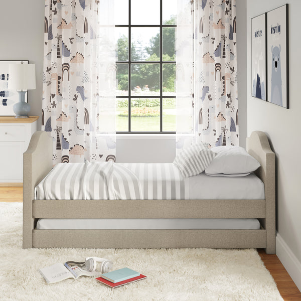Messina Faux Leather / Birmingham Linen - Trundle Bed