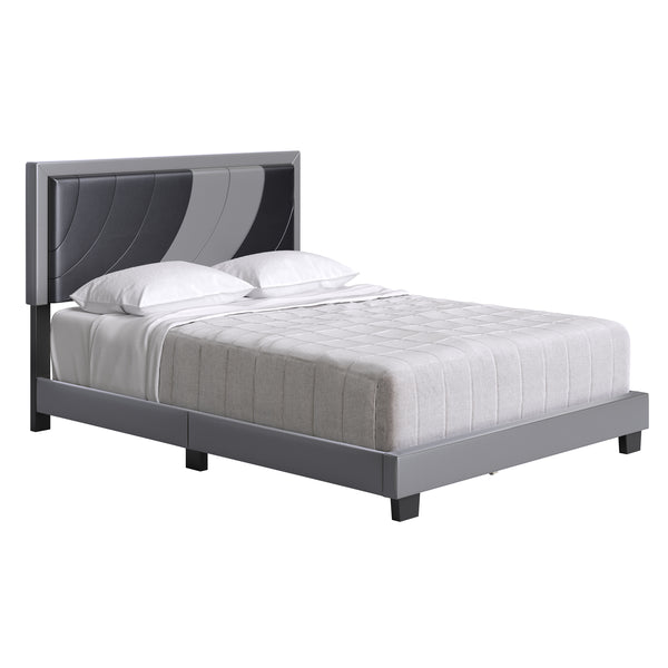 Sail-Away Linen / Bree Faux Leather - Upholstered Platform Bed