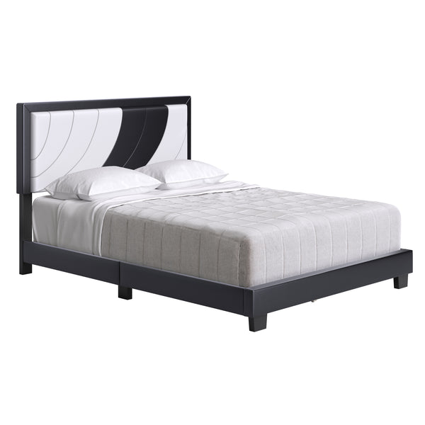 Sail-Away Linen / Bree Faux Leather - Upholstered Platform Bed