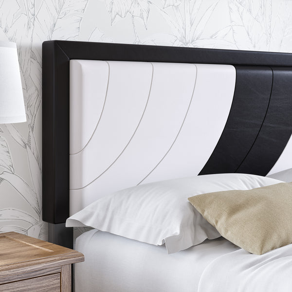 Sail-Away Linen / Bree Faux Leather - Upholstered Platform Bed