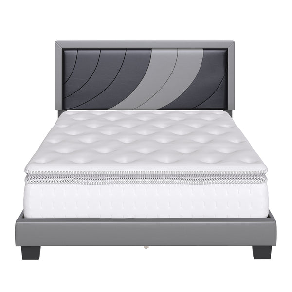 Sail-Away Linen / Bree Faux Leather - Upholstered Platform Bed