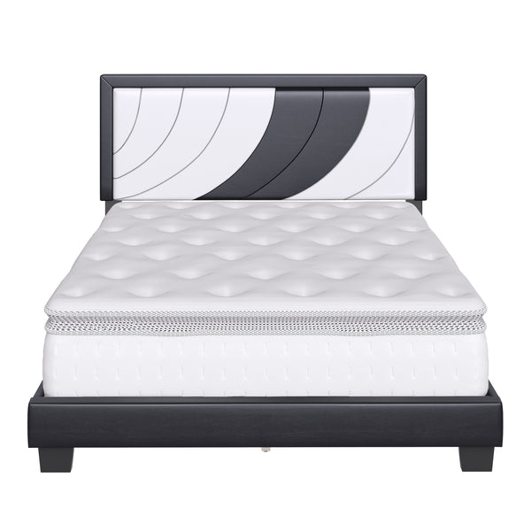 Sail-Away Linen / Bree Faux Leather - Upholstered Platform Bed