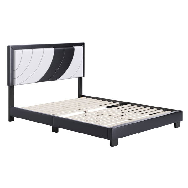 Sail-Away Linen / Bree Faux Leather - Upholstered Platform Bed