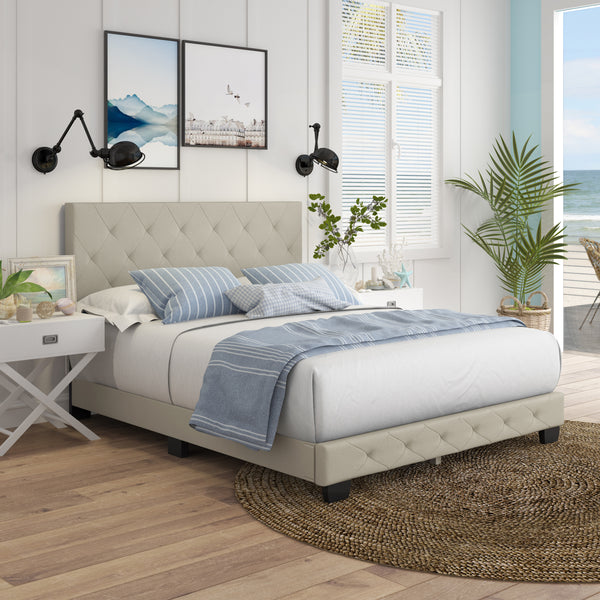 Chloe Linen Upholstered Platform Bed
