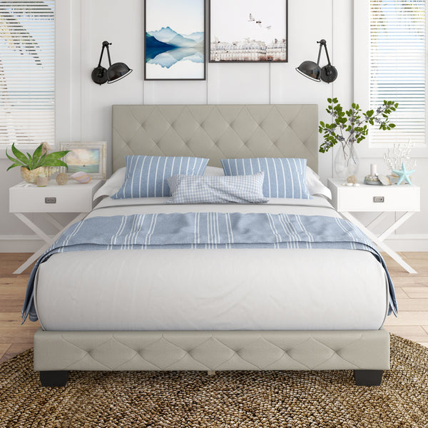 Chloe Linen Upholstered Platform Bed
