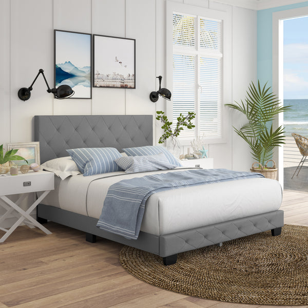 Chloe Linen Upholstered Platform Bed