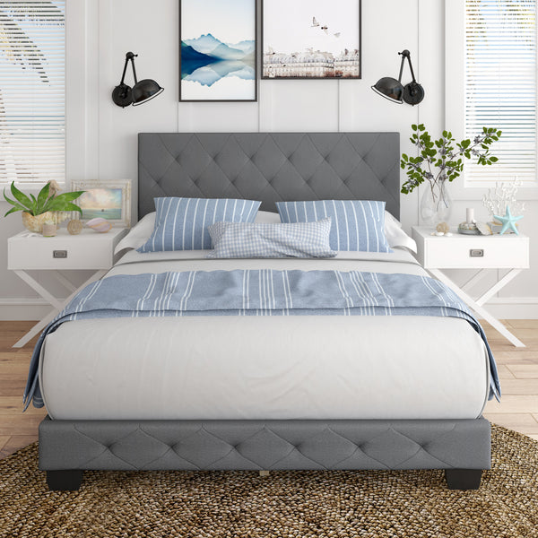 Chloe Linen Upholstered Platform Bed