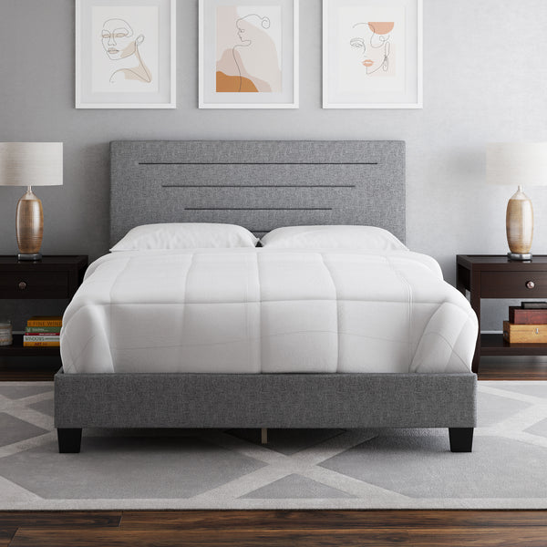 Luxembourg Faux Leather / Cordoba Linen - Upholstered Bed