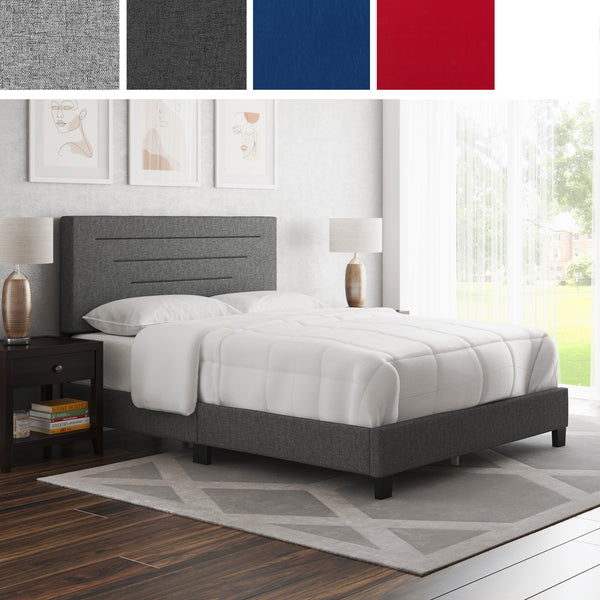 Luxembourg Faux Leather / Cordoba Linen - Upholstered Bed