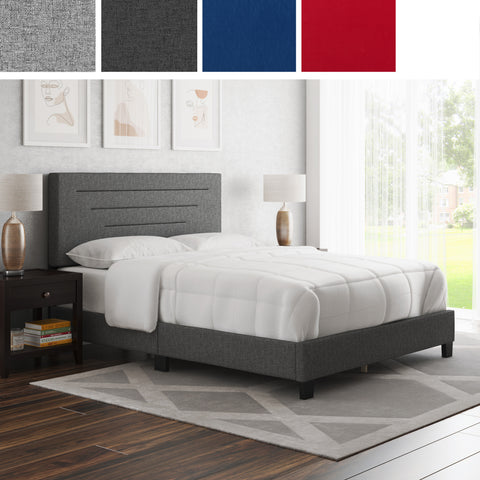 Luxembourg Faux Leather / Cordoba Linen - Upholstered Bed