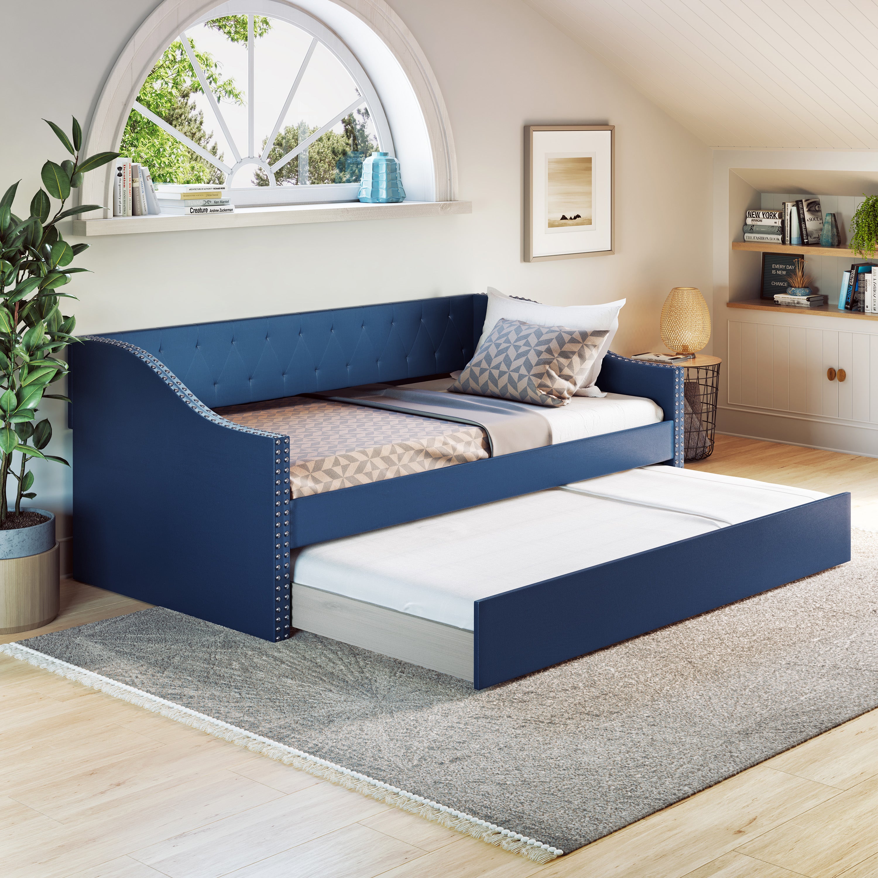 Manchester Linen / Darlington Faux Leather / Dorset - Velour Trundle Bed