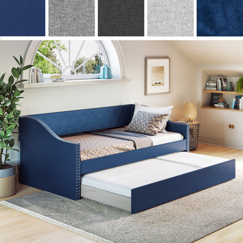 Manchester Linen / Darlington Faux Leather / Dorset - Velour Trundle Bed