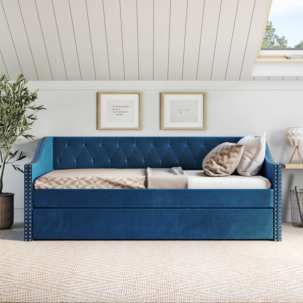 Manchester Linen / Darlington Faux Leather / Dorset - Velour Trundle Bed
