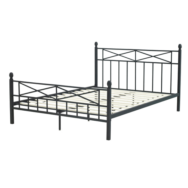 Emma Metal Platform Bed, Black, Twin