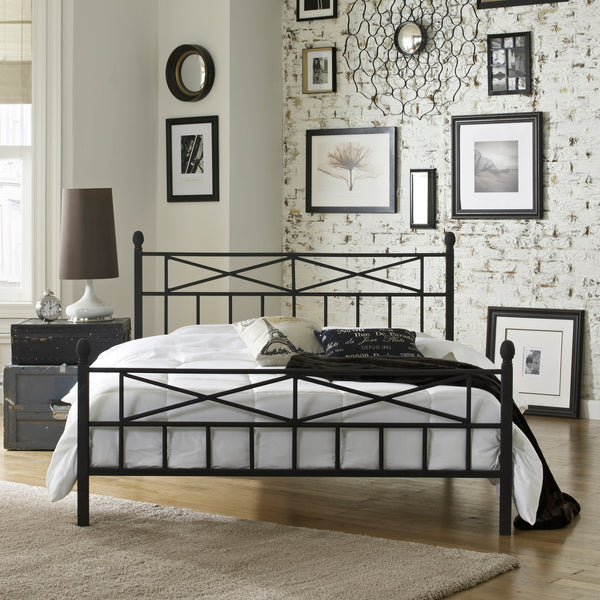 Emma Metal Platform Bed, Black, Twin