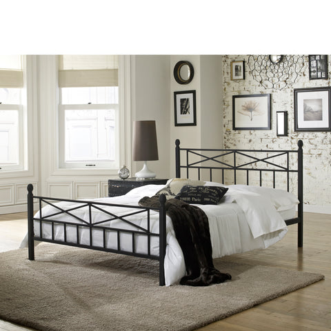 Emma Metal Platform Bed, Black, Twin