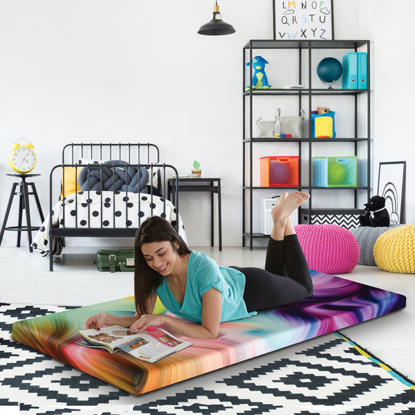 Groove Tie Dye Roll up Memory Foam Guest Bed Mattress