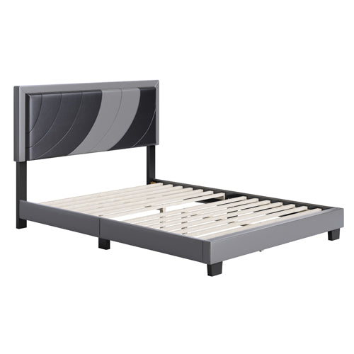 Sail-Away Linen / Bree Faux Leather - Upholstered Platform Bed