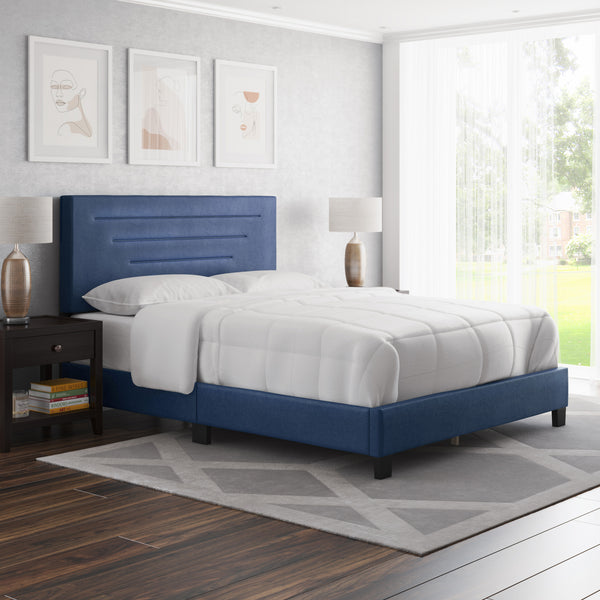 Luxembourg Faux Leather / Cordoba Linen - Upholstered Bed