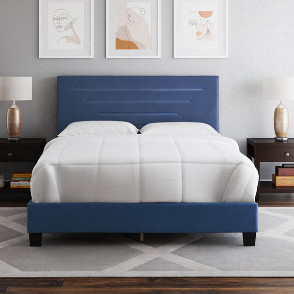Luxembourg Faux Leather / Cordoba Linen - Upholstered Bed
