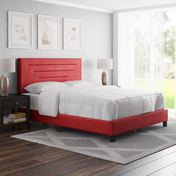 Luxembourg Faux Leather / Cordoba Linen - Upholstered Bed