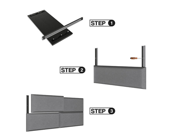 Masterpiece Upholstered Wall Panels Headboard - Set of 4 - Easy Assembly