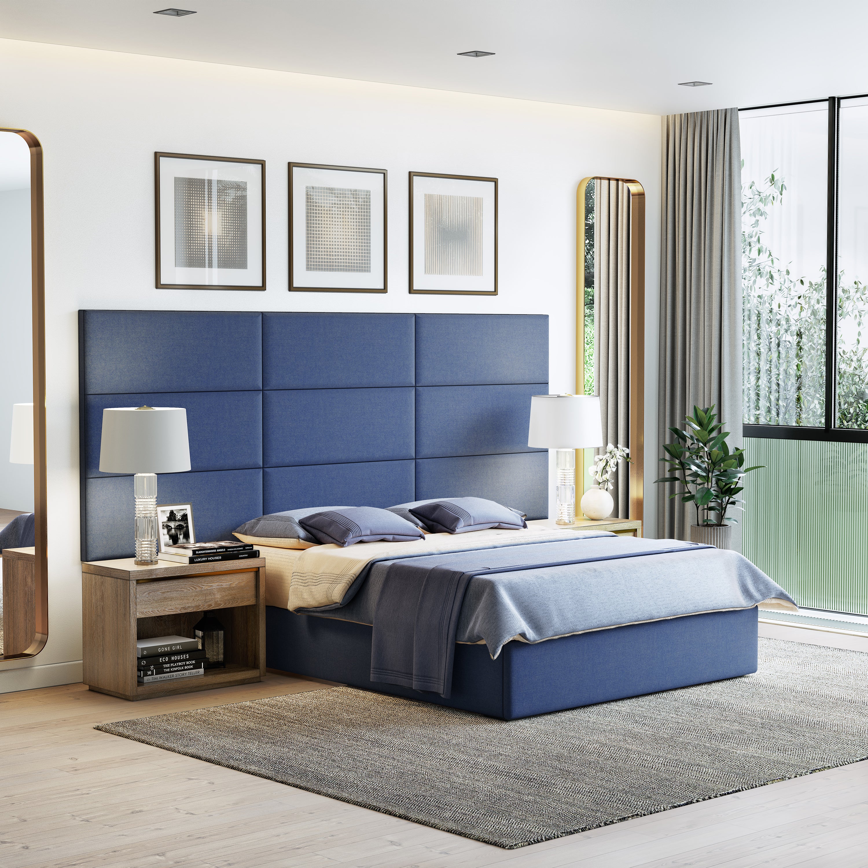 Masterpiece Upholstered Wall Panels Headboard - Set of 4 - Easy Assembly