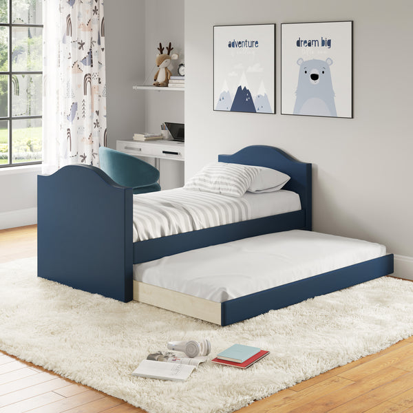 Messina Faux Leather / Birmingham Linen - Trundle Bed