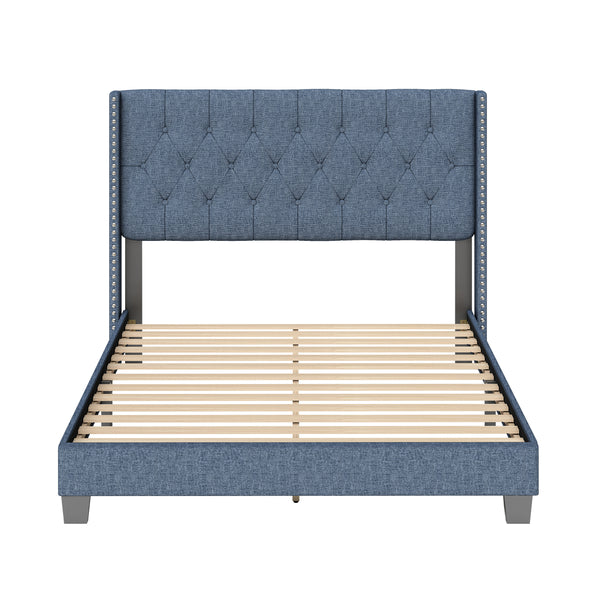 Mia Linen Upholstered Platform Bed