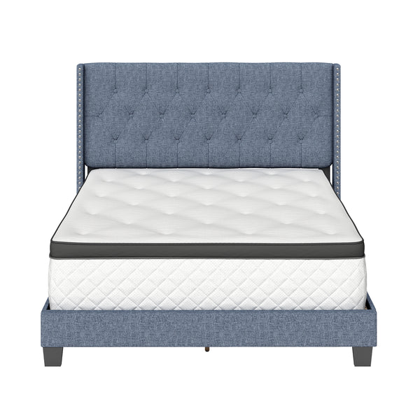 Mia Linen Upholstered Platform Bed