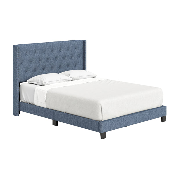 Mia Linen Upholstered Platform Bed