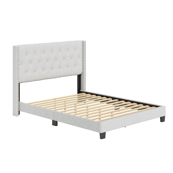 Mia Linen Upholstered Platform Bed